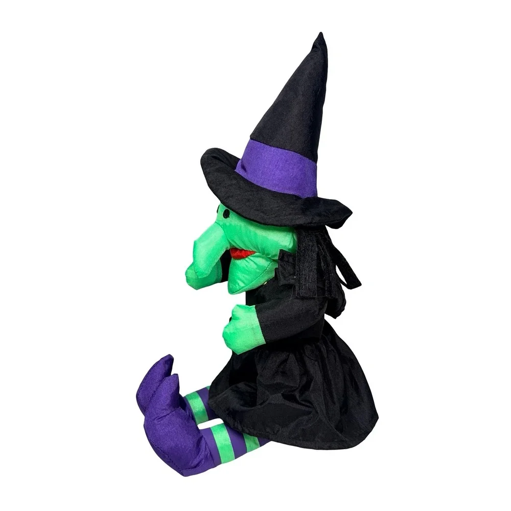 Vintage 1998 International Silver Co Halloween Green Witch Plush Doll‎ 10